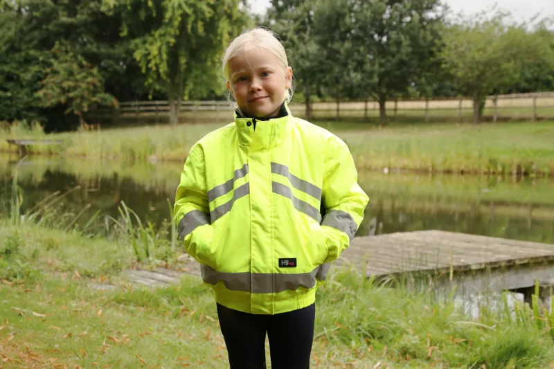Hy Equestrian Reflective Waterproof Children's Blouson - Yellow-4